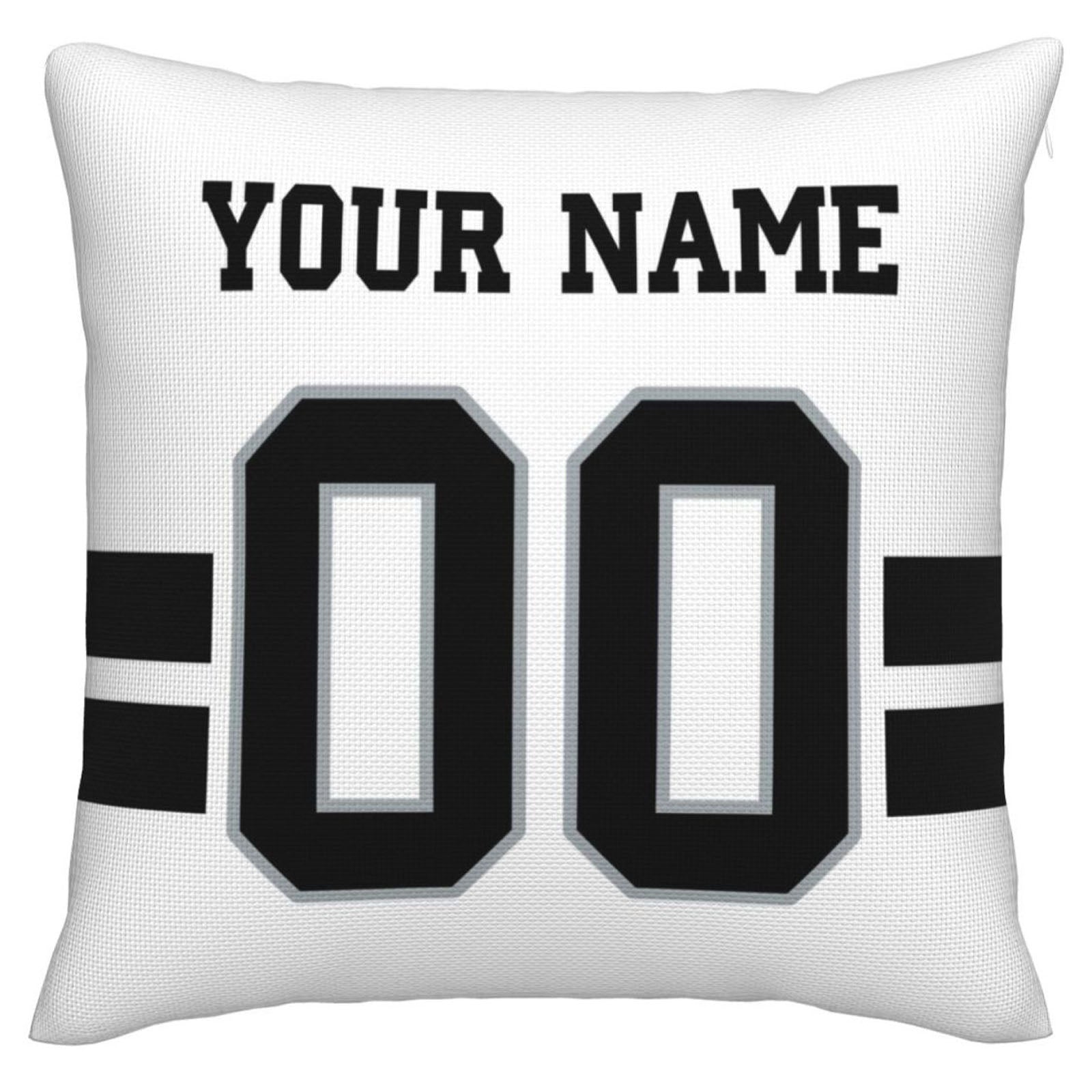 Custom L.Raiders Pillow Decorative Throw Pillow Case - Print Personalized Football Team Fans Name & Number Birthday Gift Football Pillows view 2