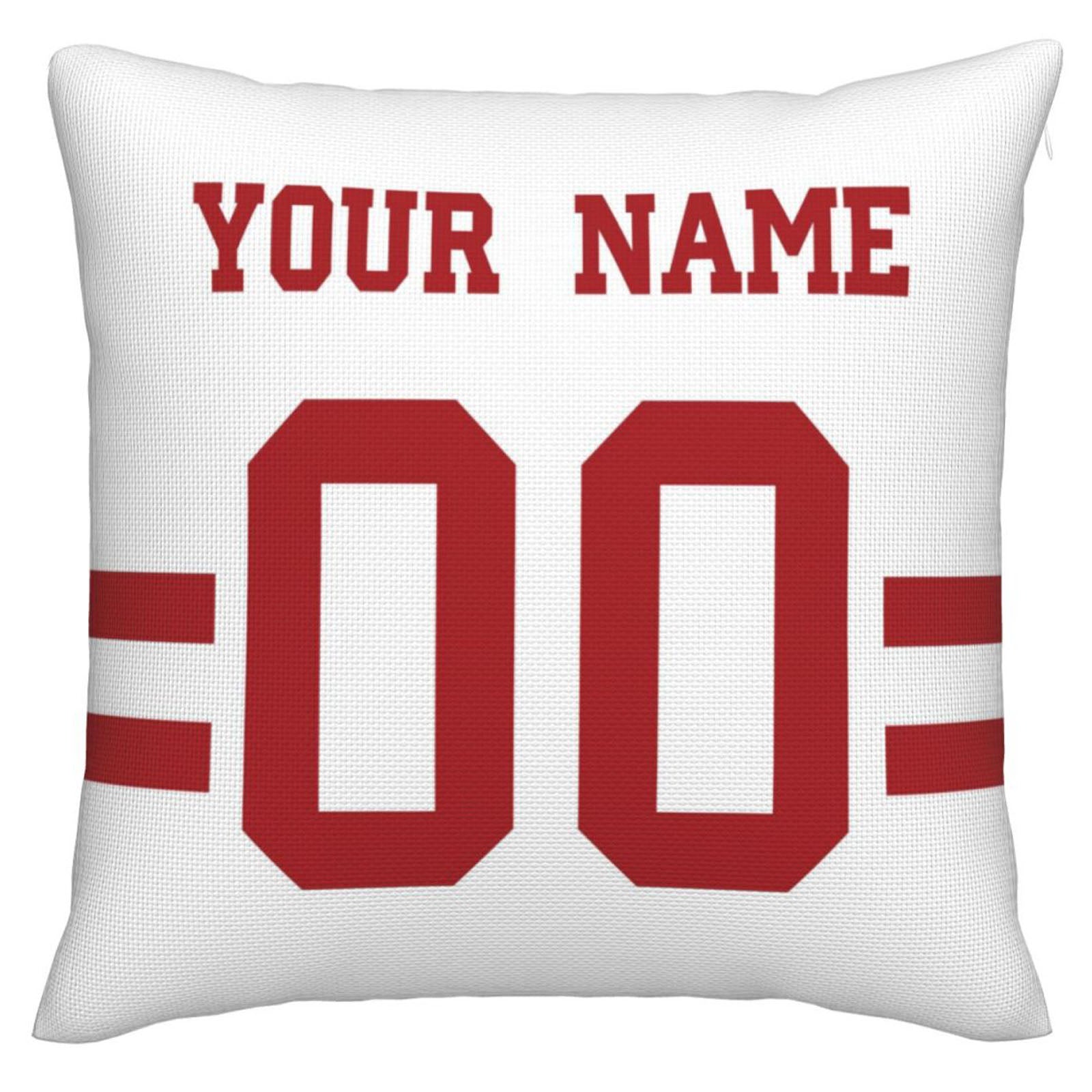 Custom SF.49ers Pillow Decorative Throw Pillow Case - Print Personalized Football Team Fans Name & Number Birthday Gift Football Pillows view 3