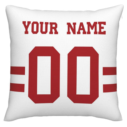 Custom SF.49ers Pillow Decorative Throw Pillow Case - Print Personalized Football Team Fans Name & Number Birthday Gift Football Pillows view 3