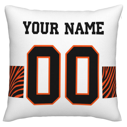 Custom C.Bengals Pillow Decorative Throw Pillow Case - Print Personalized Football Team Fans Name & Number Birthday Gift Football Pillows - Main View
