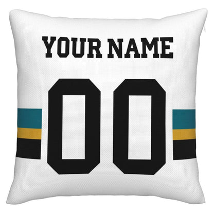 Custom J.Jaguars Pillow Decorative Throw Pillow Case - Print Personalized Football Team Fans Name & Number Birthday Gift Football Pillows view 3