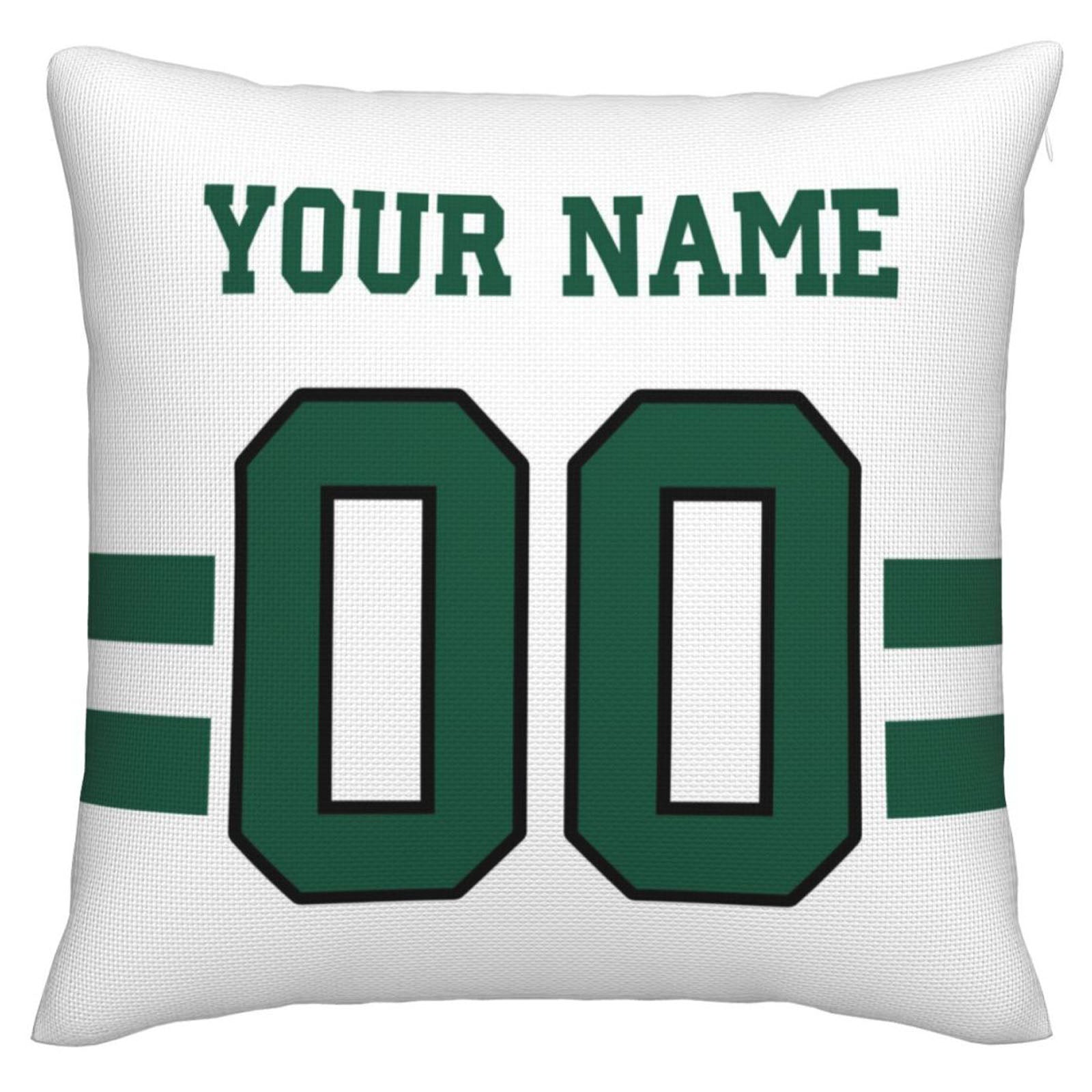 Custom NY.Jets Pillow Decorative Throw Pillow Case - Print Personalized Football Team Fans Name & Number Birthday Gift Football Pillows view 3
