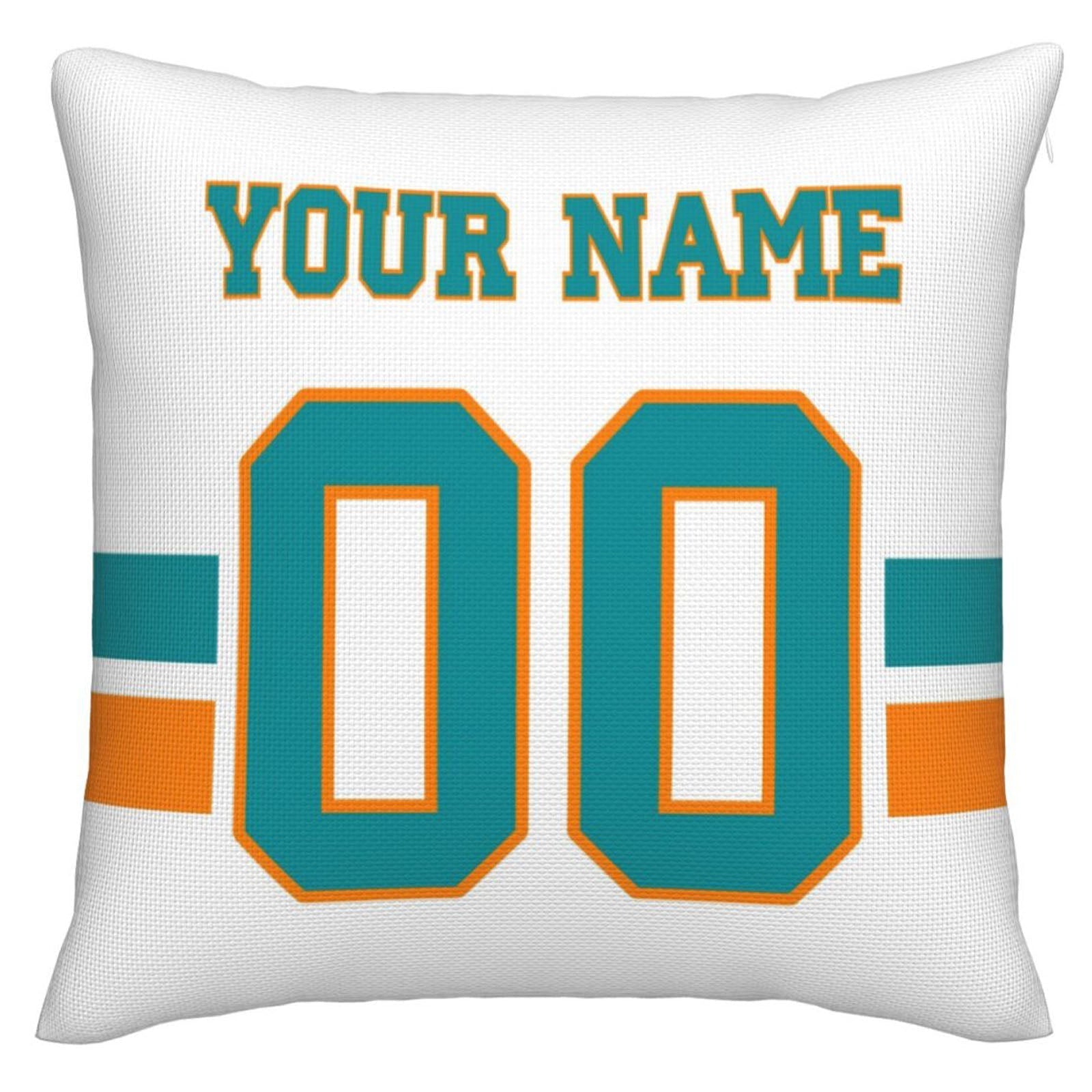 Custom M.Dolphins Pillow Decorative Throw Pillow Case - Print Personalized Football Team Fans Name & Number Birthday Gift Football Pillows view 3