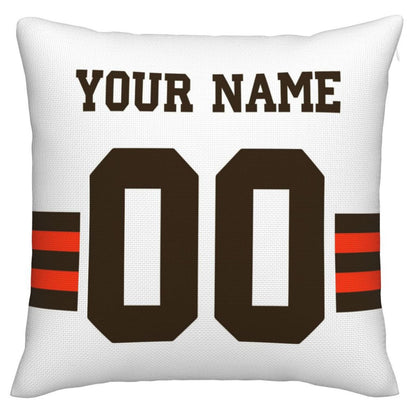 Custom C.Browns Pillow Decorative Throw Pillow Case - Print Personalized Football Team Fans Name & Number Birthday Gift Football Pillows view 3