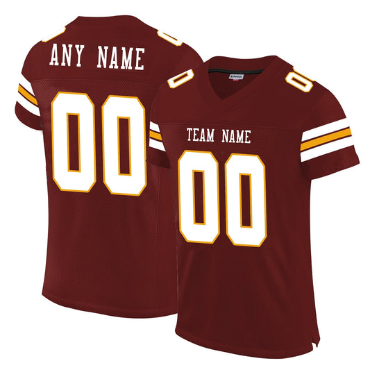 Custom W.Football Team Football Jersey Design Burgundy Stitched Name And Number Size S to 6XL Christmas Birthday Gift - Main View