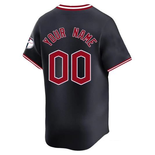 Custom 2025 Cleveland Guardians Navy Road Alternate Stitched Baseball Jerseys - Main View