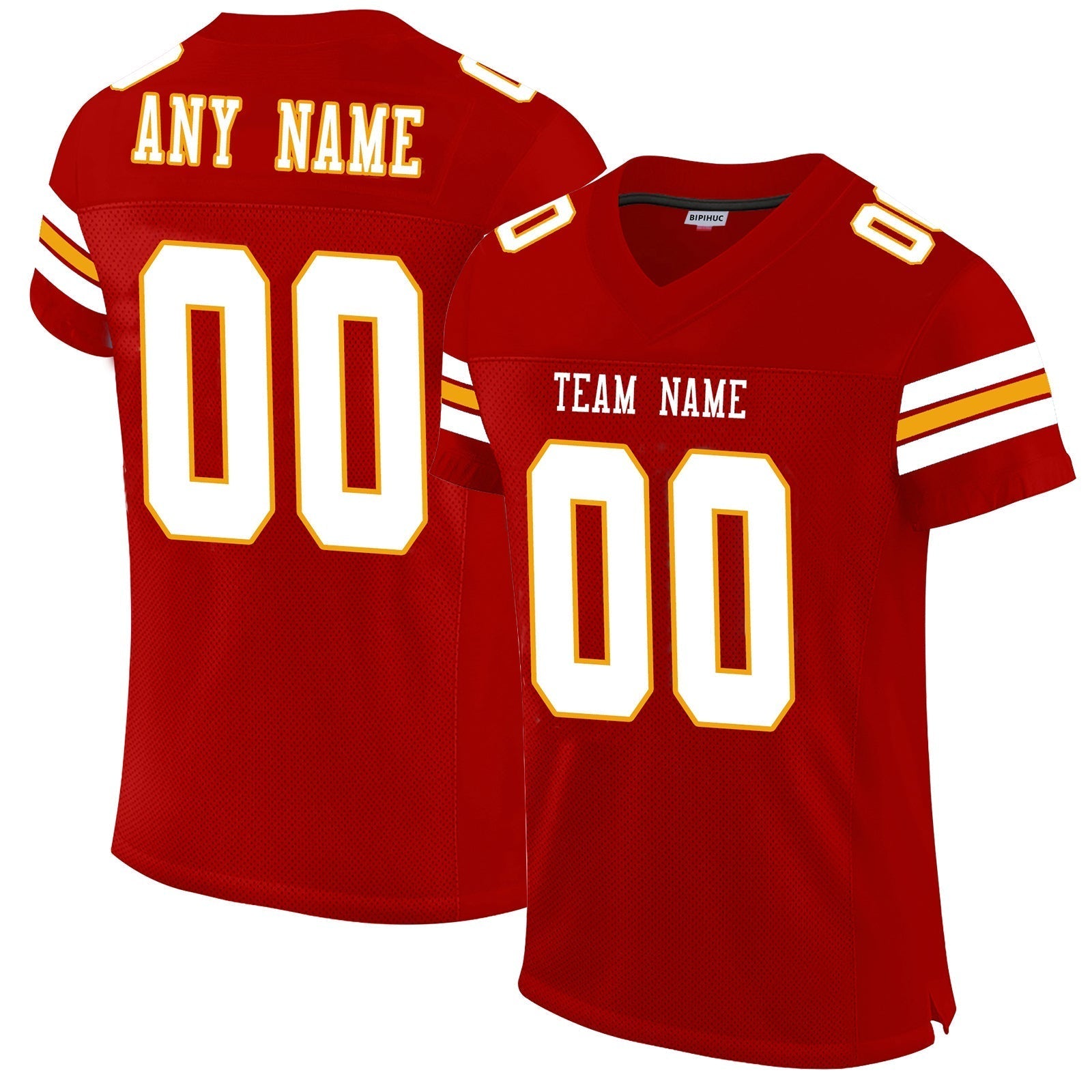 Custom KC.Chiefs Football Jerseys for Men Women Youth Design Red Stitched Name And Number Christmas Birthday Gift - Main View