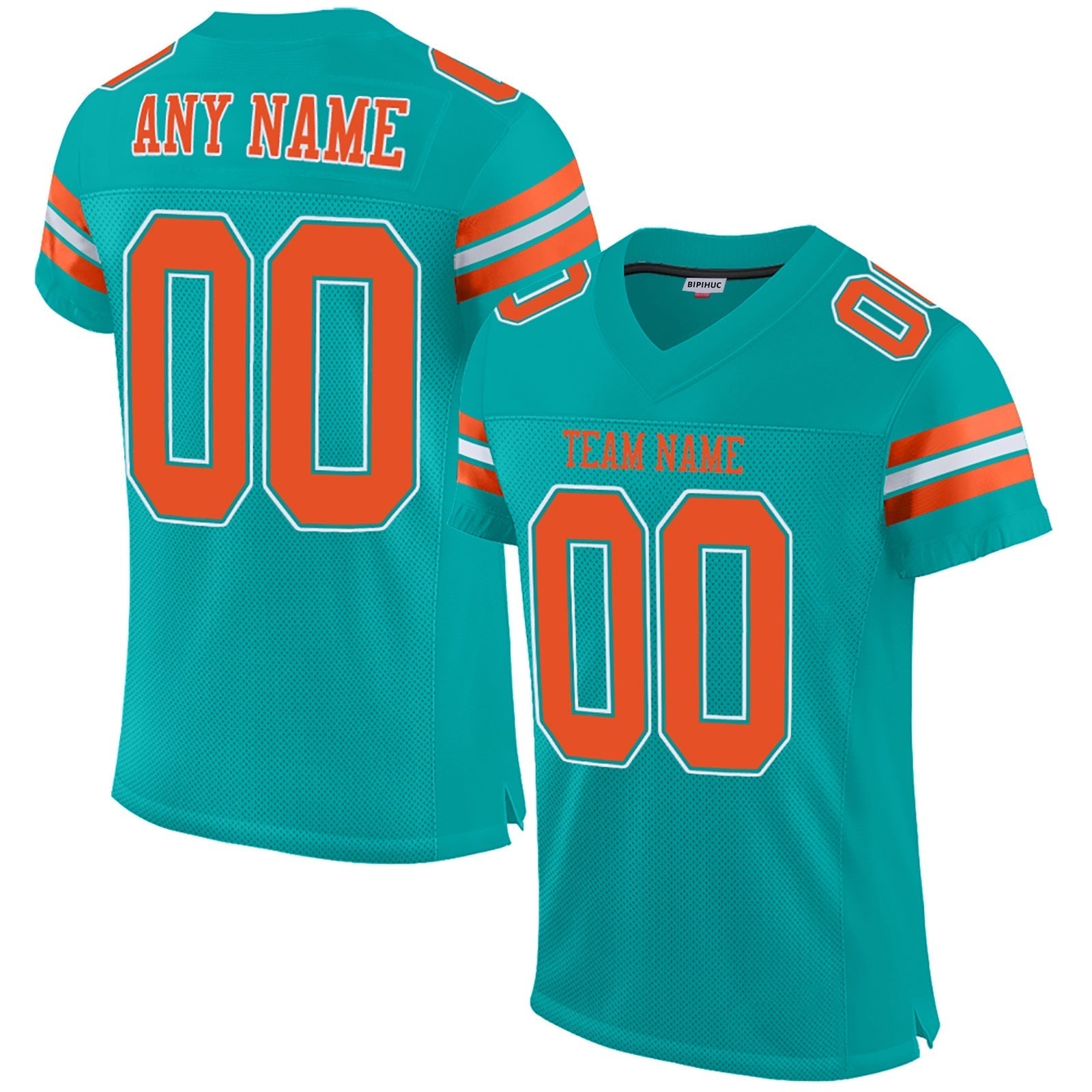 Custom M.Dolphins Football Jerseys for Personalize Sports Shirt Design Stitched Name And Number Christmas Birthday Gift - Main View