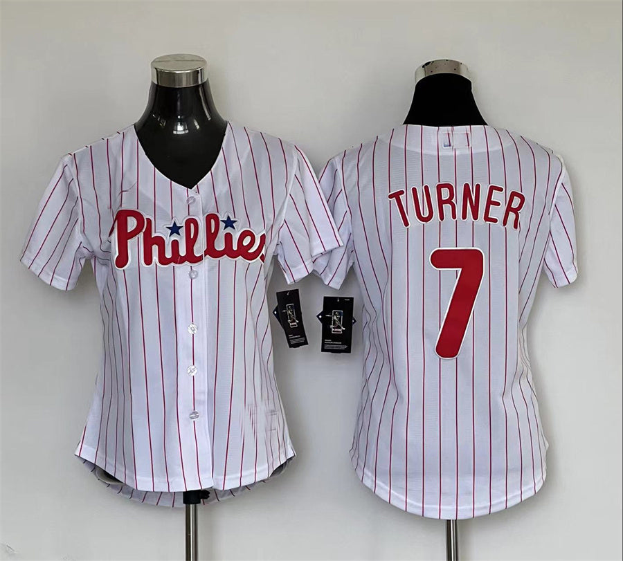 Philadelphia Phillies #7 Trea Turner White Jersey Baseball Jerseys - Main View
