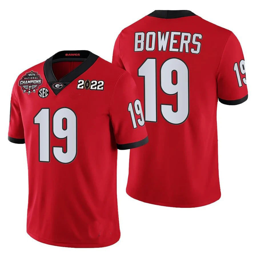 G.Bulldogs #19 Brock Bowers Red College Football Jersey Stitched American College Jerseys - Main View