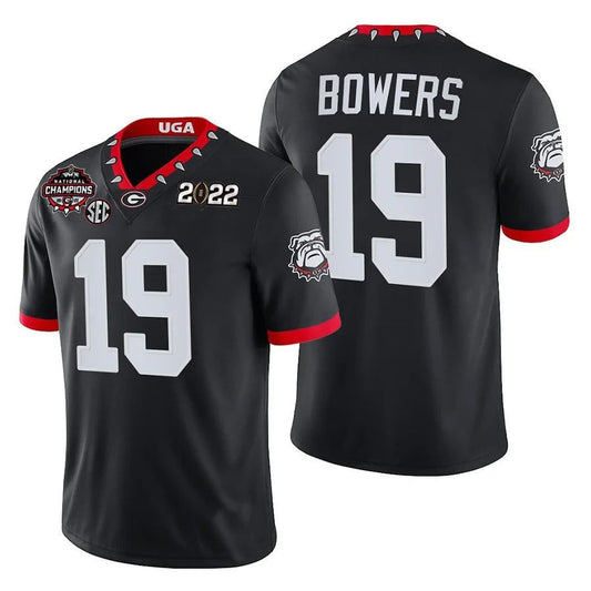 G.Bulldogs #19 Brock Bowers BLACK College Football Jersey Stitched American College Jerseys - Main View