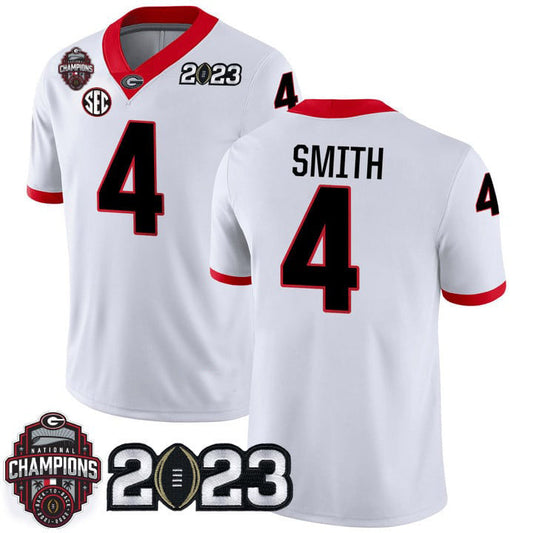 G.Bulldogs #4 Nolan Smith White College Football Jersey Stitched American College Jerseys - Main View
