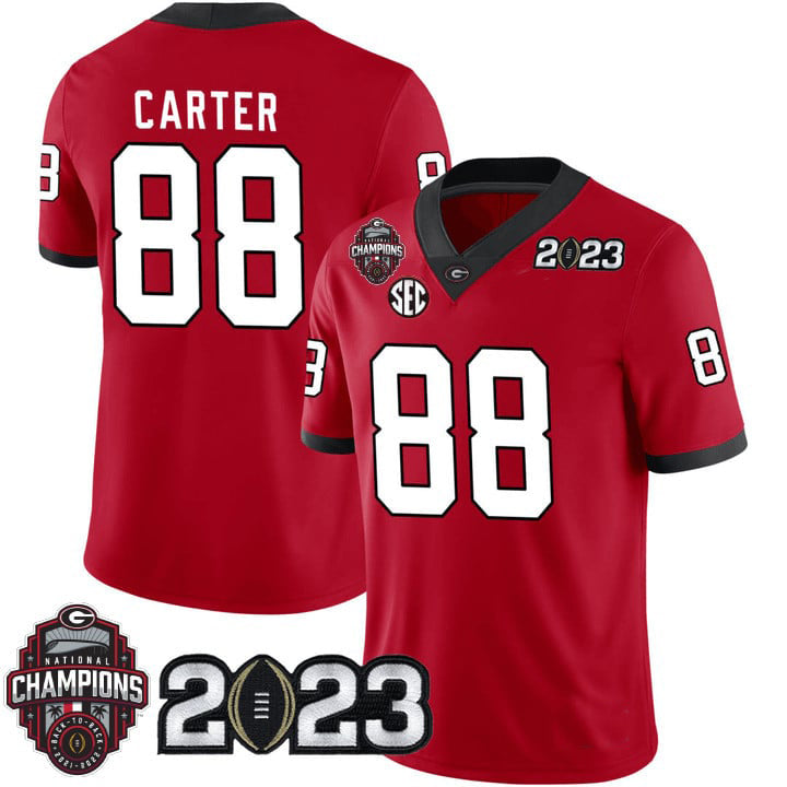 G.Bulldogs #88 Jalen Carter Red College Football Jersey Stitched American College Jerseys - Main View
