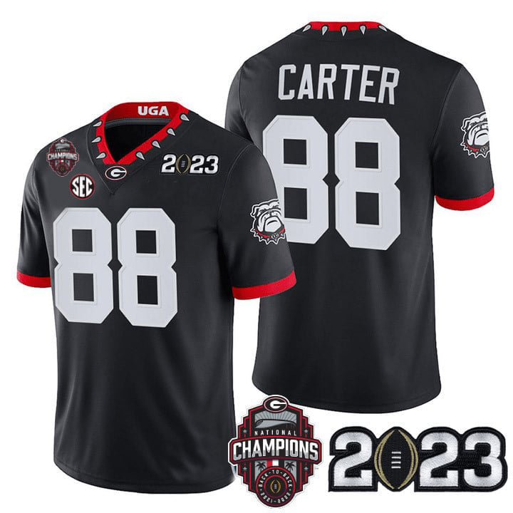 G.Bulldogs #88 Jalen Carter BLACK College Football Jersey Stitched American College Jerseys - Main View