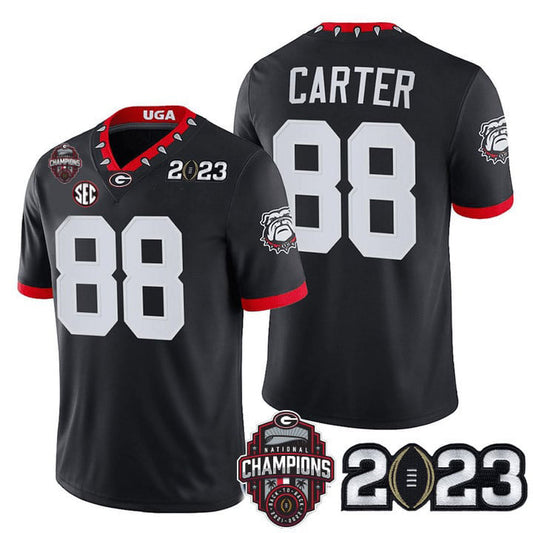 G.Bulldogs #88 Jalen Carter BLACK College Football Jersey Stitched American College Jerseys - Main View
