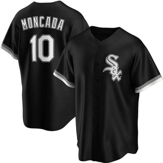 Chicago White Sox #10 Yoan Moncada Black Alternate Cooperstown Collection Replica Player Jersey Baseball Jerseys - Main View