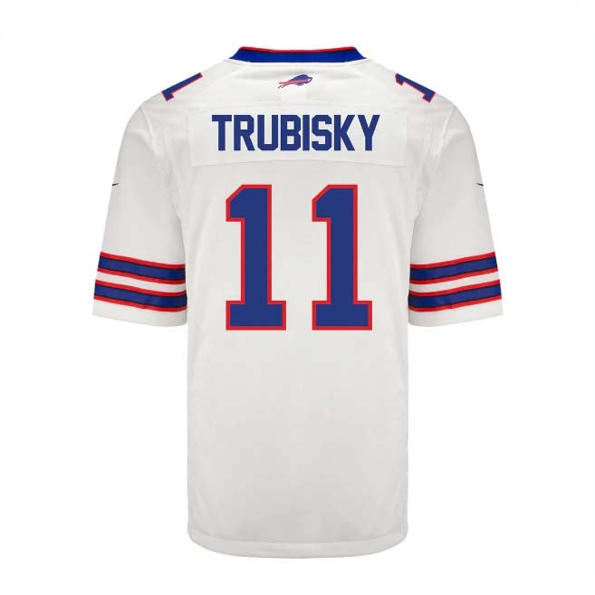 B.Bills #11 Mitchell Trubisky Game Jersey - White Football Jerseys - Main View