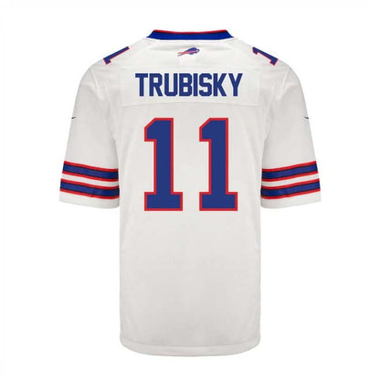 B.Bills #11 Mitchell Trubisky Game Jersey - White Football Jerseys - Main View