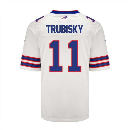 B.Bills #11 Mitchell Trubisky Game Jersey - White Football Jerseys - Main View