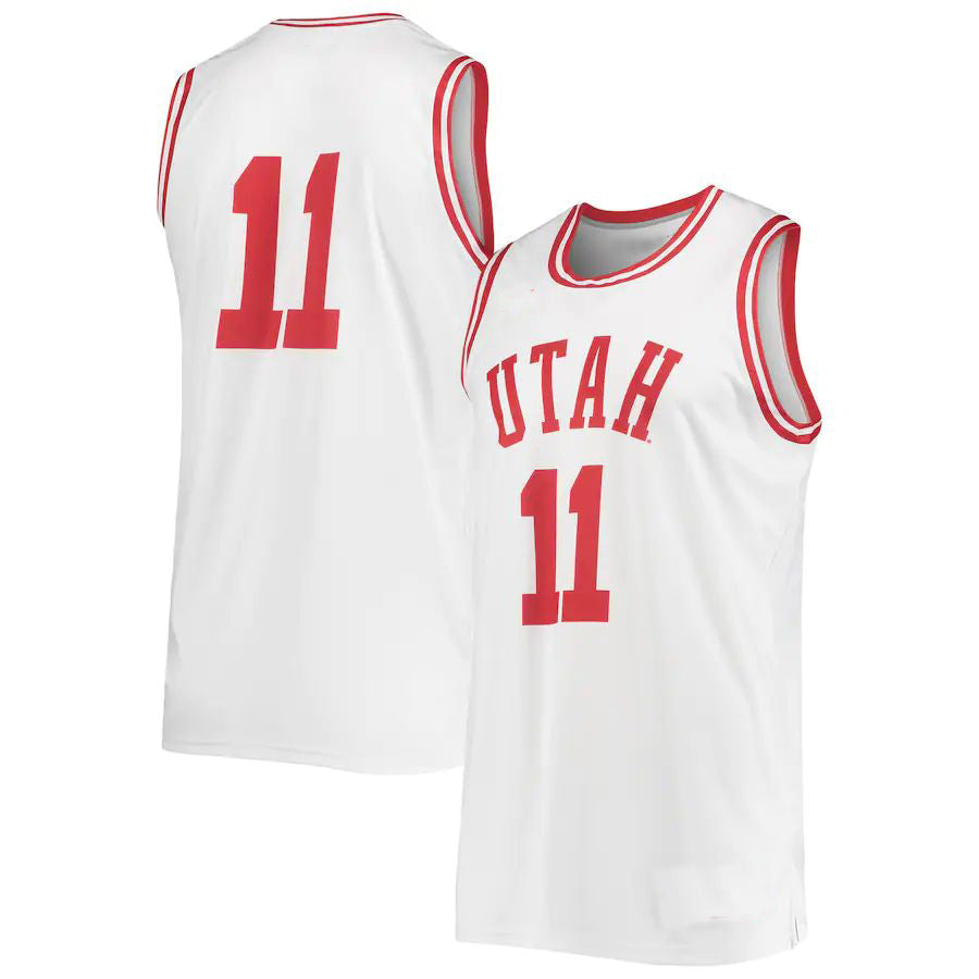 #11 U.Utes Under Armour Replica Basketball Jersey White Stitched American College Jerseys - Main View