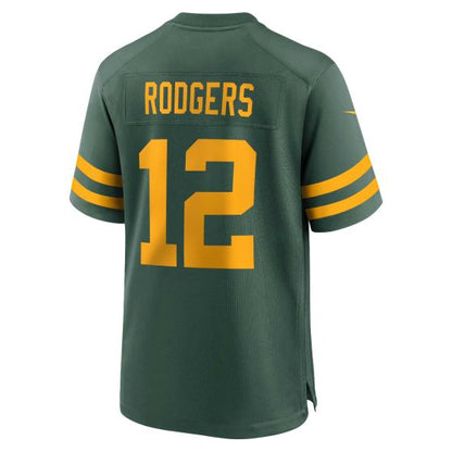 GB.Packers #12 Aaron Rodgers 50s Green Classic Game Stitched American Football Jerseys - Main View