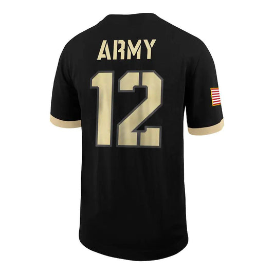 #12 A.Black Knights Untouchable Football Jersey - Black Stitched American College Jerseys - Main View