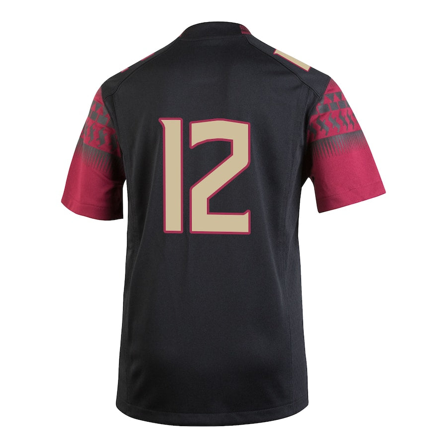 #12 F.State Seminoles Replica Alternate Jersey  Black Stitched American College Jerseys - Main View
