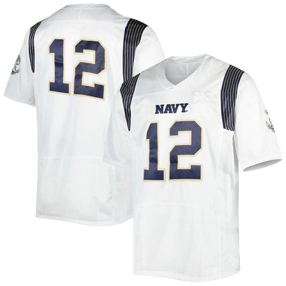 #12 N.Midshipmen Under Armour Premier Limited Jersey White Stitched American College Jerseys - Main View