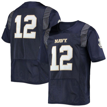 #12 N.Midshipmen Under Armour Team Premier Football Jersey Navy Stitched American College Jerseys - Main View