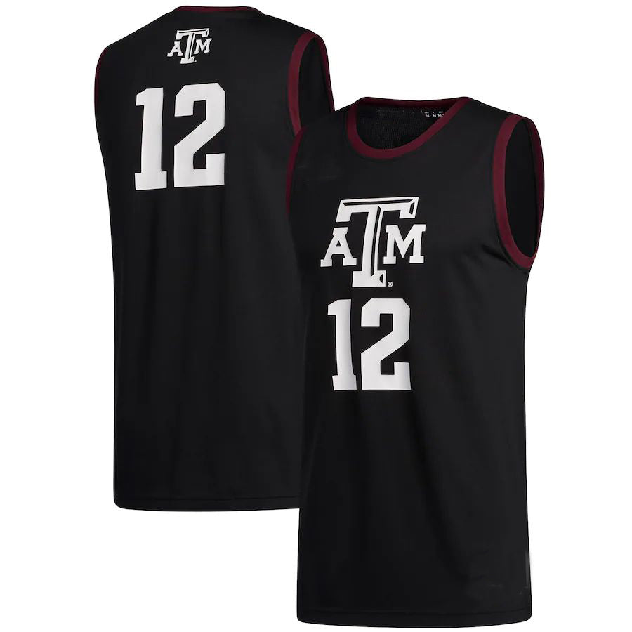 #12 T.A&M Aggies Swingman Jersey Black Stitched American College Jerseys - Main View