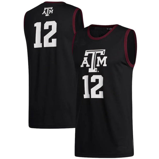 #12 T.A&M Aggies Swingman Jersey Black Stitched American College Jerseys - Main View