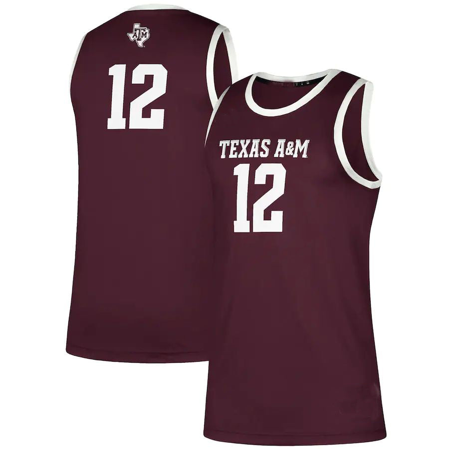 #12 T.A&M Aggies Swingman Jersey Maroon Stitched American College Jerseys - Main View