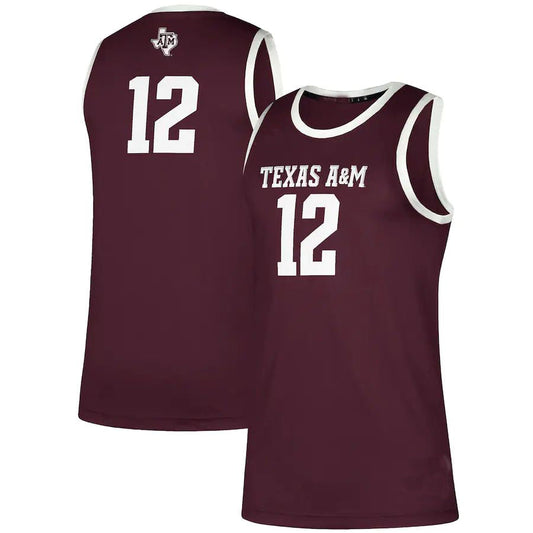 #12 T.A&M Aggies Swingman Jersey Maroon Stitched American College Jerseys - Main View