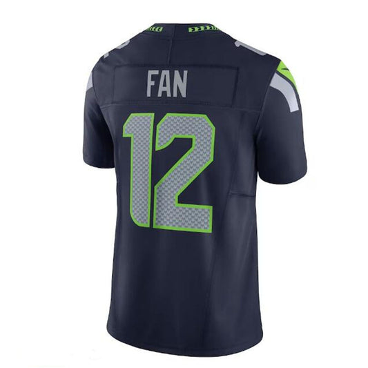 S.Seahawks #12s Vapor F.U.S.E. Limited Jersey - College Navy Stitched American Football Jerseys - Main View
