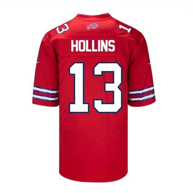 B.Bills #13 Mack Hollins Game Jersey - Red Football Jerseys - Main View