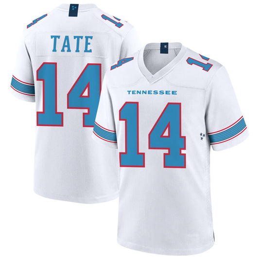 T.Titans #14 Carnell Tate White Stitched American Football Jersey - Main View
