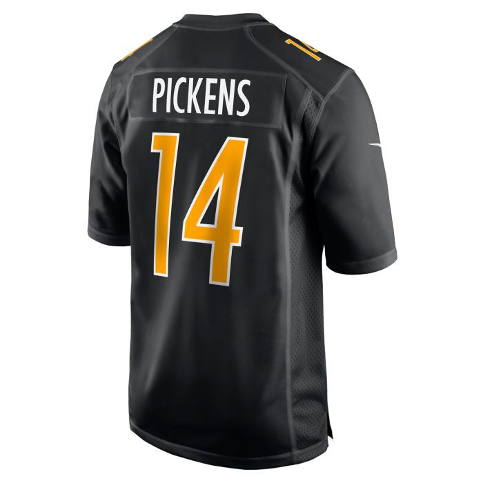 P.Steelers #14 George Pickens Replica Carbon Black Stitched American Football Jerseys - Main View