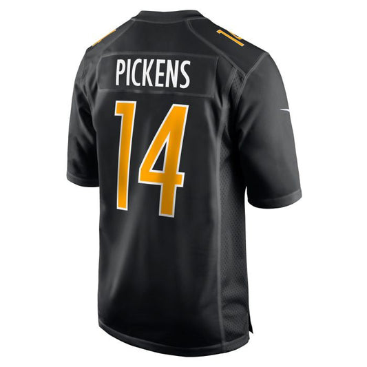 P.Steelers #14 George Pickens Replica Carbon Black Stitched American Football Jerseys - Main View