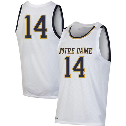 #14 N.Dame Fighting Irish Under Armour Throwback Replica Basketball Jersey White Stitched American College Jerseys - Main View