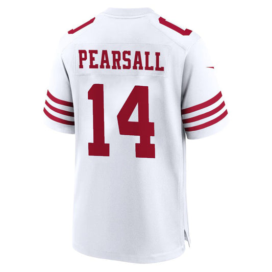 SF.49ers #14 Ricky Pearsall 2024 Draft First Round Pick Player Game Jersey - White American Football Jerseys - Main View