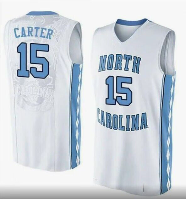 N.Carolina Tar Heels #15 Limited Carter Jordan Brand Replica Jersey White Stitched American College Jerseys - Main View