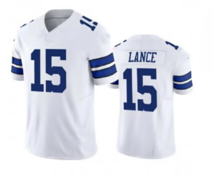 D.Cowboys #15 Trey Lance White 2023 F.U.S.E.Limited  Stitched Football Jersey - Main View