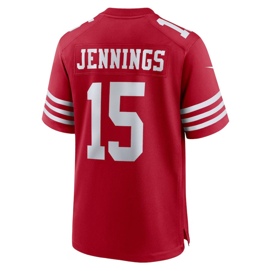 SF. 49ers #15 Jauan Jennings Game Player Jersey - Scarlet American Football Jersey - Main View