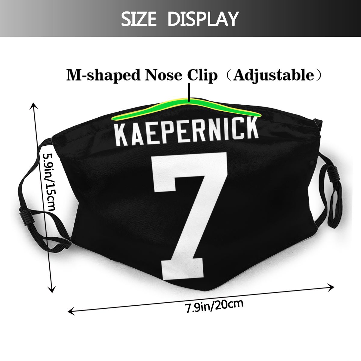 Personalized # IMWITHKAP #7 Colin Kaepernick Black Face Mask With Filter view 2