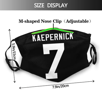 Personalized # IMWITHKAP #7 Colin Kaepernick Black Face Mask With Filter view 2