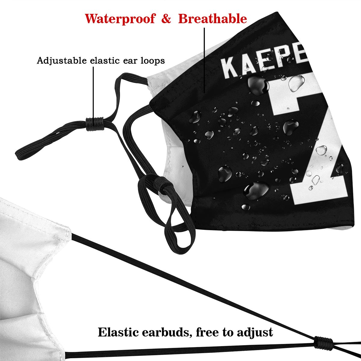 Personalized # IMWITHKAP #7 Colin Kaepernick Black Face Mask With Filter view 4