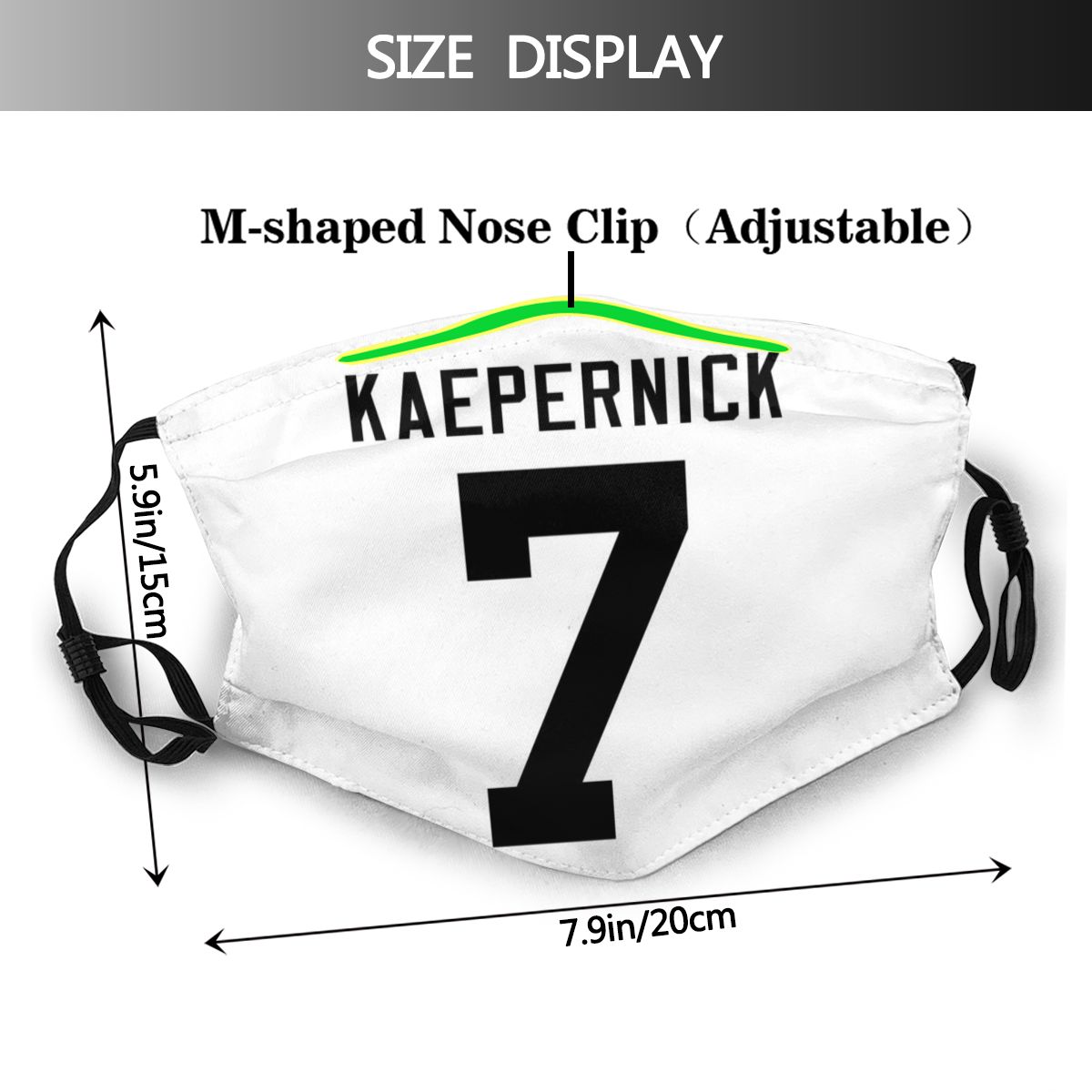 Personalized # IMWITHKAP #7 Colin Kaepernick White Face Mask With Filter view 2