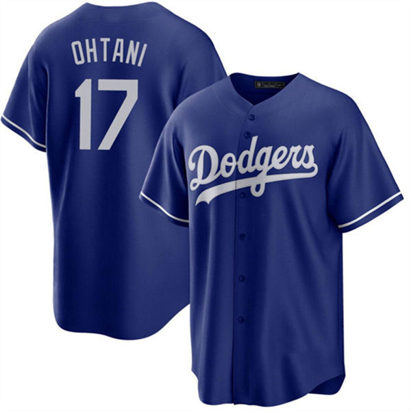 Los Angeles Dodgers #17 Shohei Ohtani Blue Home Authentic Patch Jersey Baseball Jerseys - Main View