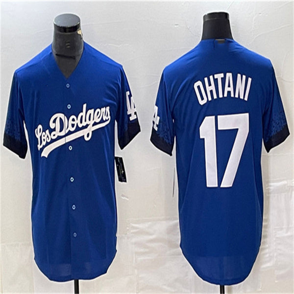 Los Angeles Dodgers #17 Shohei Ohtani Royal Home Authentic Patch Jersey Baseball Jerseys - Main View