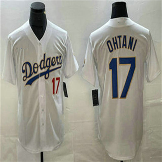 Los Angeles Dodgers #17 Shohei Ohtani White Home Authentic Patch Jersey Baseball Jerseys - Main View